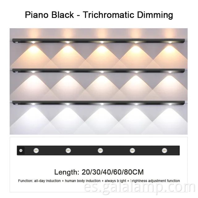 Sensor de movimiento inalámbrico LED nocturna para gabinetes de cocina y dormitorios